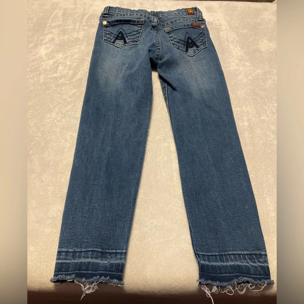 7 For All Mankind Kids Dark Blue Distressed Jeans